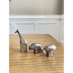 Lot Of 3 DANSK Designs Silver Plated Animals Giraffe  Hippo Bison JAPAN